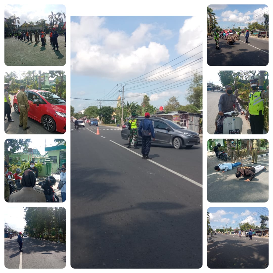 Operasi Yustisi Penerapan PPKM Darurat di Depan Makodim 0813