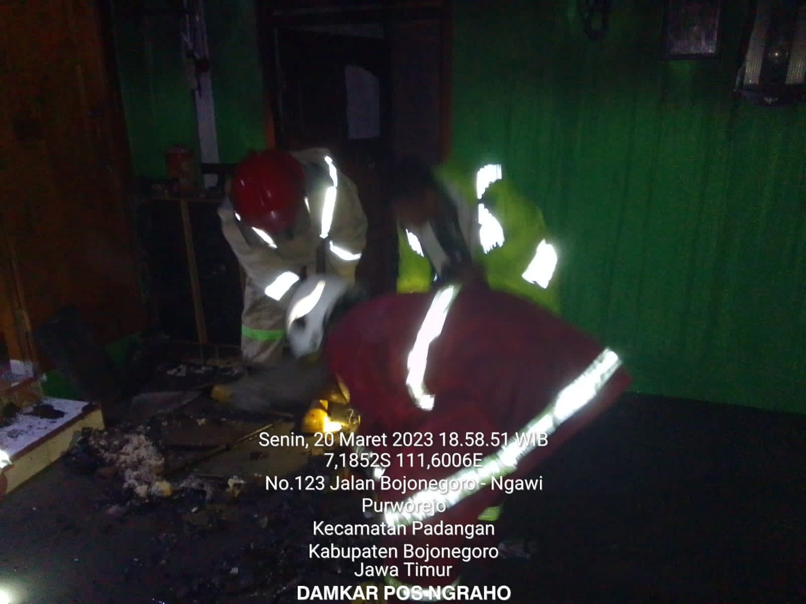 Kebakaran rumah di Desa  Purworejo. RT.05 RW. 02 Kec. padangan Kab. Bojonegoro