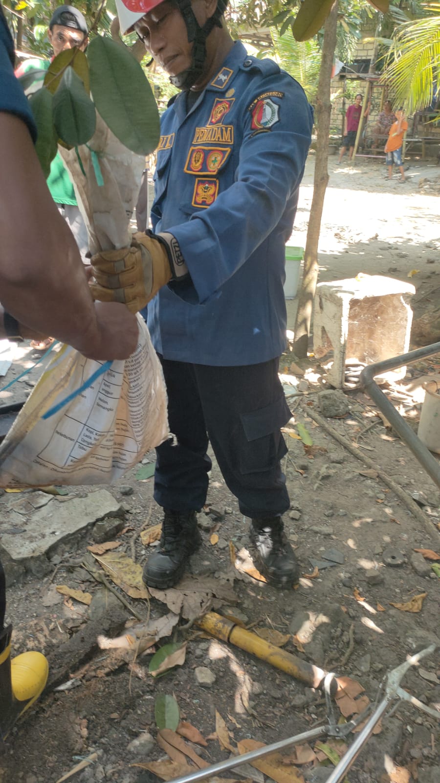 Damkarmat Bojonegoro Evakuasi Ular Kobra Jawa di Permukiman Warga Kelurahan Karangpacar