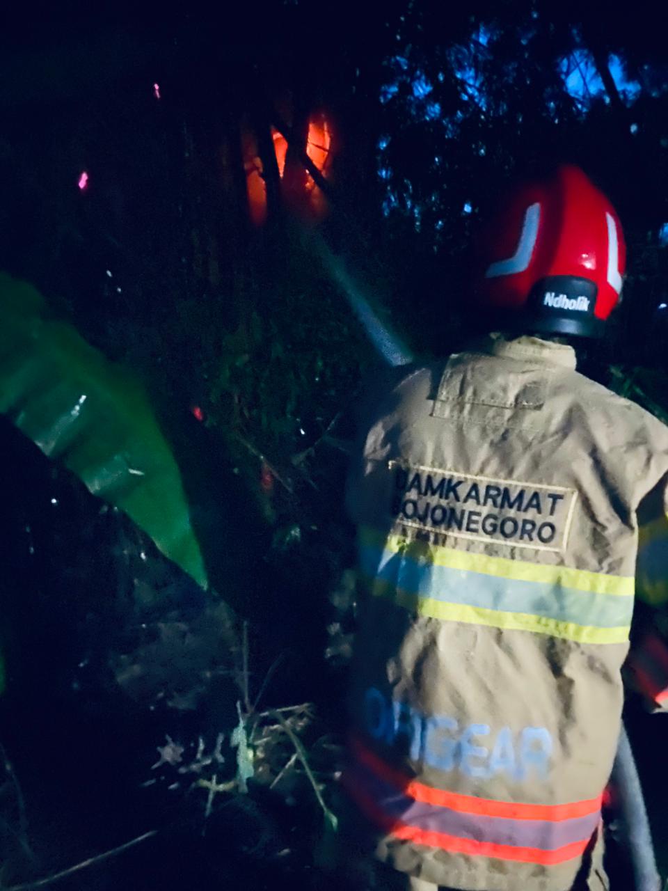 Damkarmat Bojonegoro Berhasil Padamkan Kebakaran Rumpun Bambu di Kecamatan Baureno